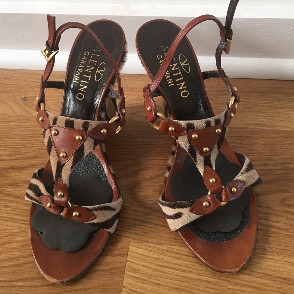 VALENTINO ZEBRA WEDGE SANDAL 6!